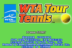 WTA Tour Tennis Title Screen